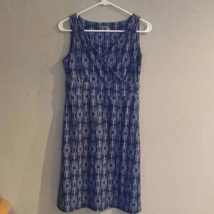 Eddie Bauer blue‎ Aztec v-neck sleeveless tank dress women's small